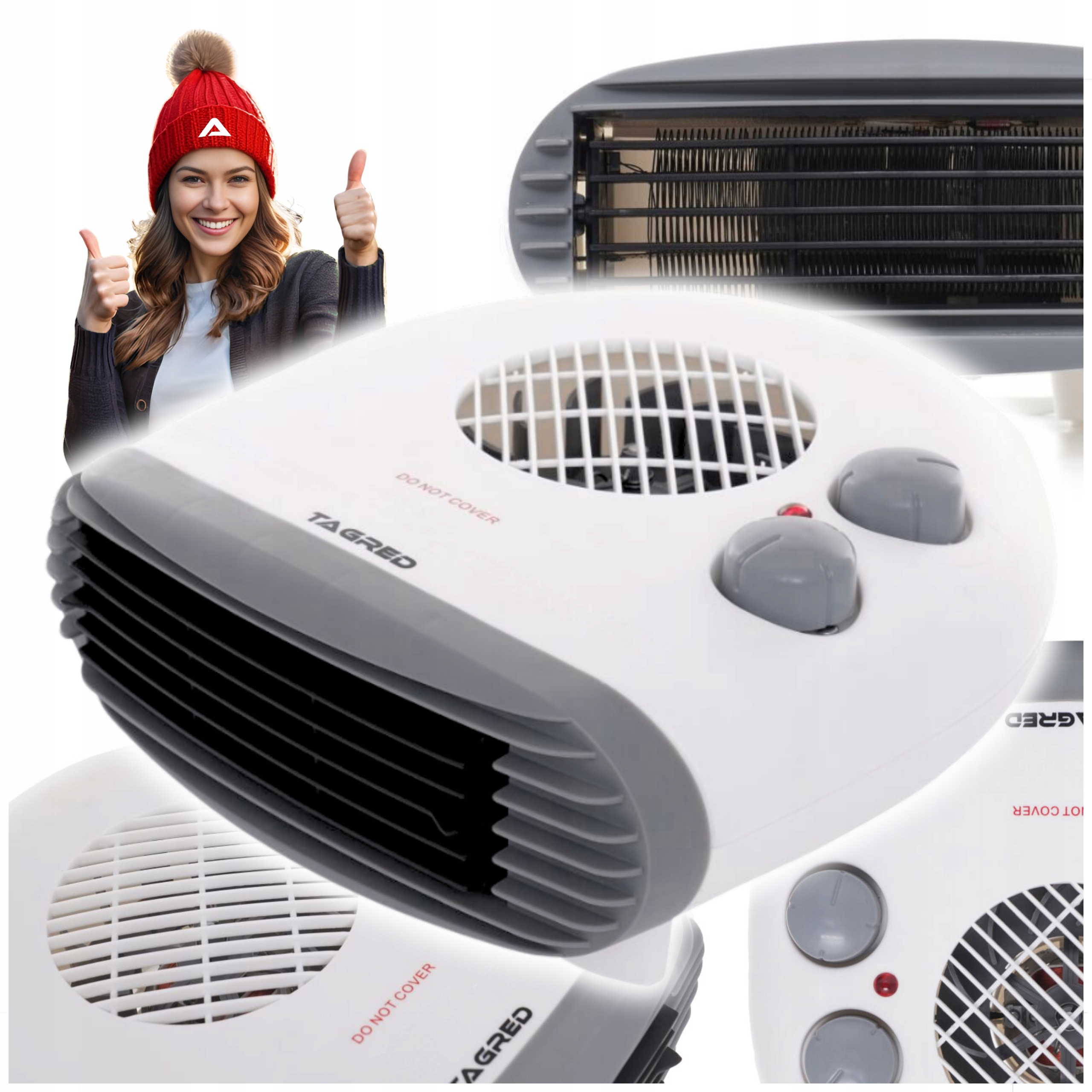 TAGRED 2000 W biely ventilátorový ohrievač